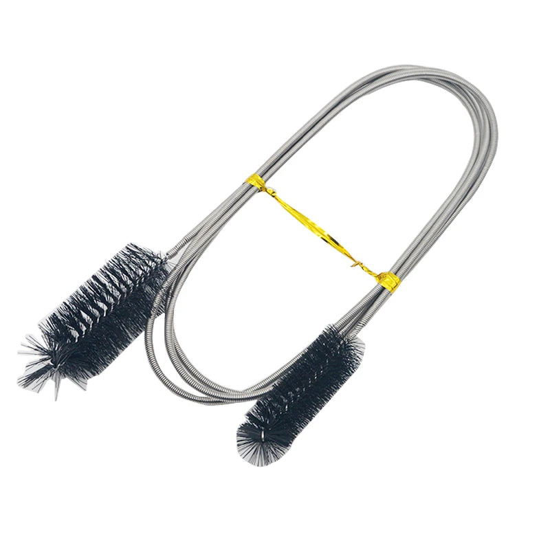 Aquarium Cleaning Brush for Water Filter Pump Lily Pipe Air Tube Hose Stainless Steel Fish Tank Brush Water Pump Accessories