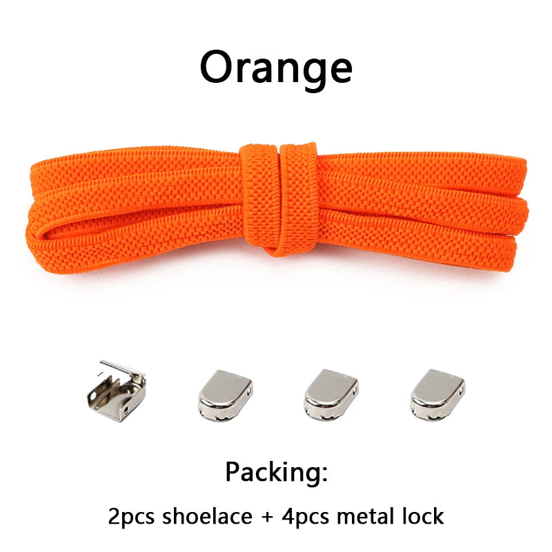 1 Paar Schnürsenkel ohne Binden, Metallschnallen, elastisch für Sneaker, Einheitsgröße für Erwachsene und Kinder, Schnell-Schnürsenkel, Lazy Sport Gummischnürsenkel