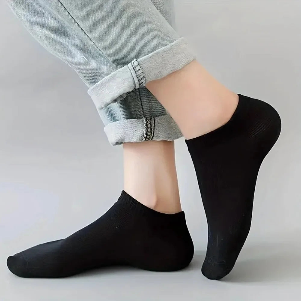 Unisex Ankle Socks 10/20/40 Pairs, Solid Color, Soft Lightweight No Show Socks, Bulk Value Pack, Men Women