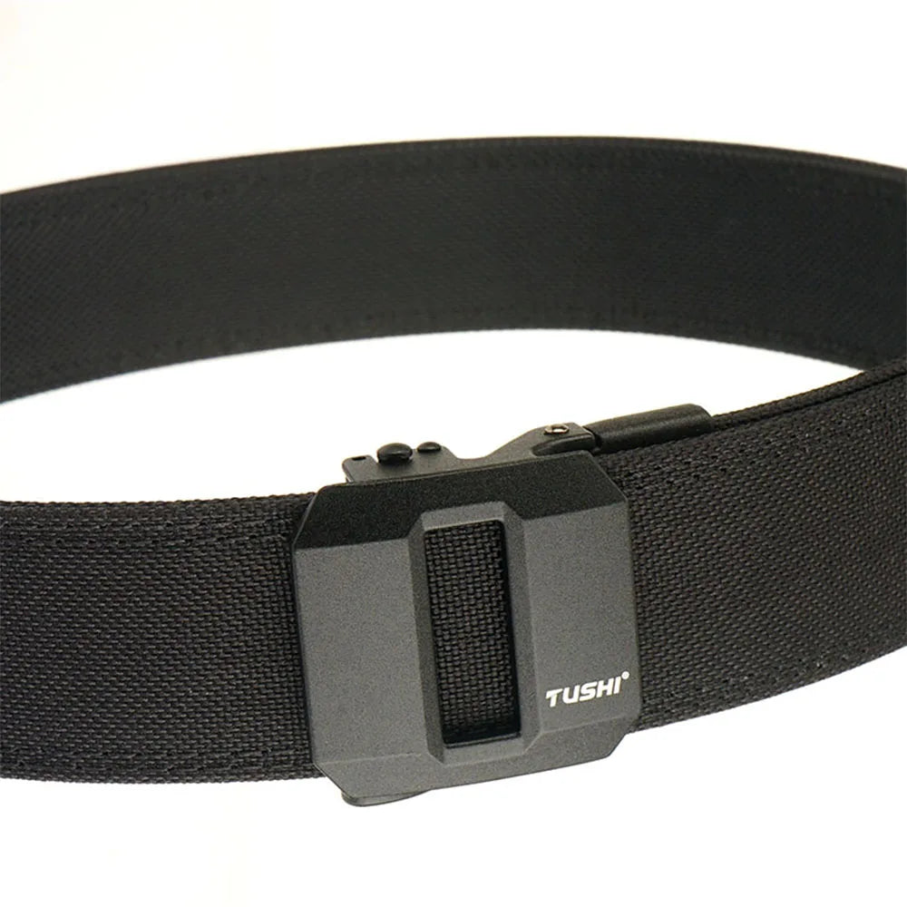 TUSHI Belt Hard Tactical Belt for Men Metal Automatic Buckle IPSC Gun Belt 1100D Nylon Military Belt Outdoor Sports Girdle Male