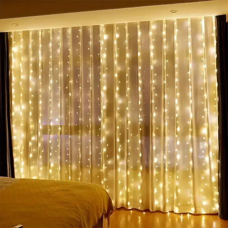Remote Control USB Fairy Lights 3M LED Curtain String Lights for Christmas Home Bedroom Decor Festive Party New Year Wedding