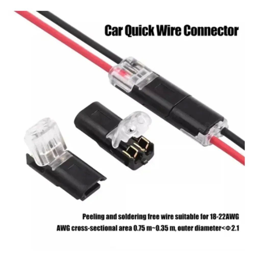 20/30/50/100PCS Double Wire Plug-in Waterproof Quick Connectors with Locking Buckle 2 Way Car Wire Terminal Block Cable Clamps