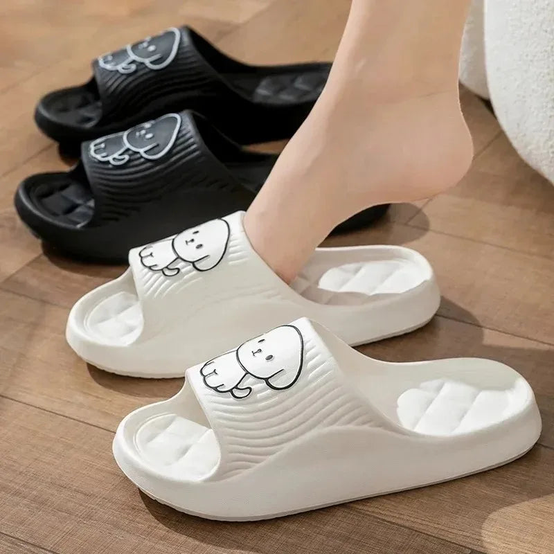 Cute Couple Pillow Slippers Female Bathroom Bath Non-slip  High Quality Soft  Sole Indoor Home Eva Thick Bottom Sandals