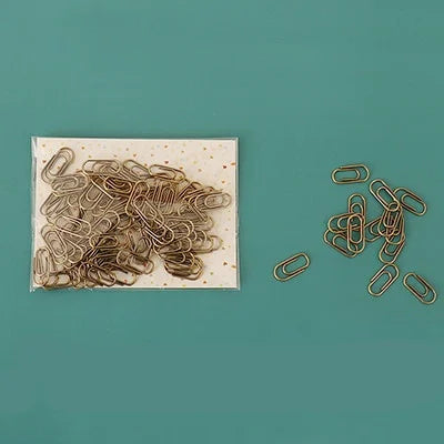 50pcs /bag Mini Heart Gold Rose  Color Clip Bookmark Binder  Office Accessories Paper s Patchwork