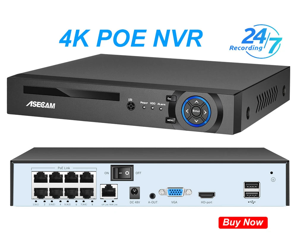 New 4K 8MP IP Camera Audio Outdoor POE H.265 Onvif Metal Bullet Home Color Night Vision Surveillance Camera - Shoppiline