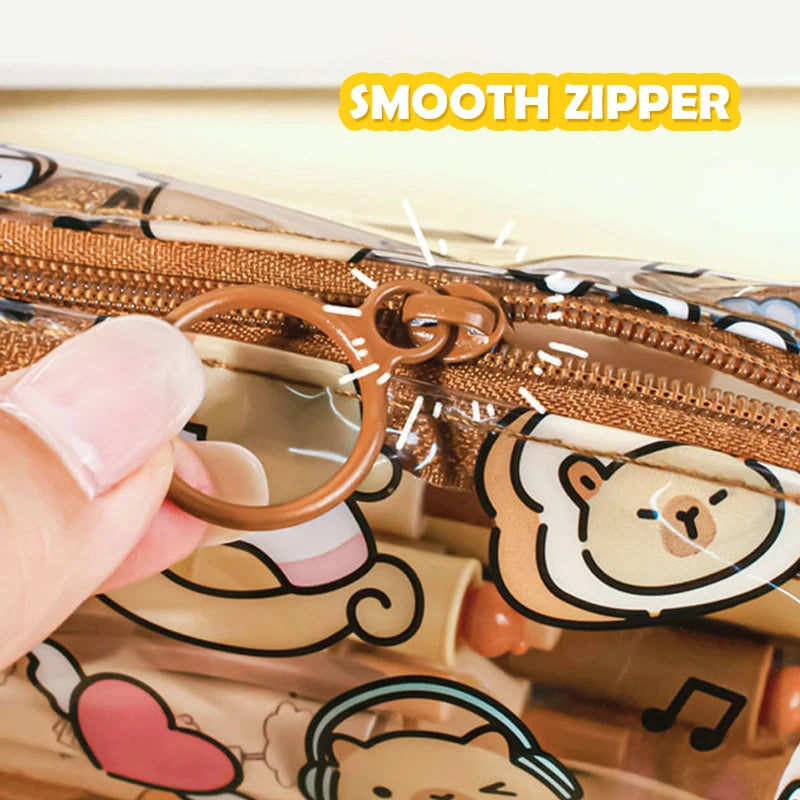 Creative Capybara Pencil Cases Cartoon Cute Pen Bags Kawaii Zipper Pencil Case Students Stationery School Office Supplies Gifts