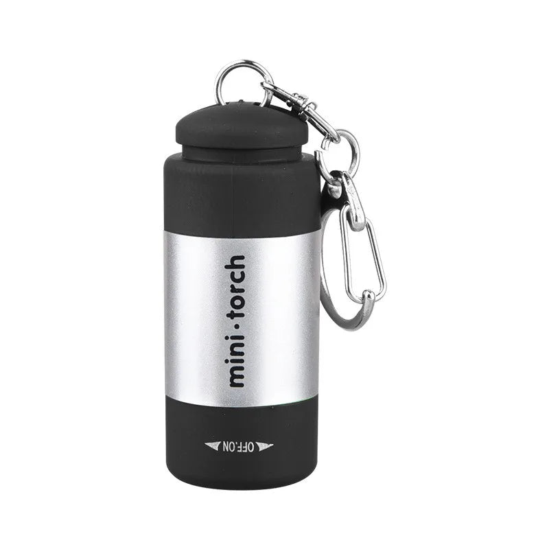 USB Rechargeable LED Multifunctional Strong Light Pocket Keychain Flashlight Waterproof Outdoor Hiking Camping Mini Flashlight