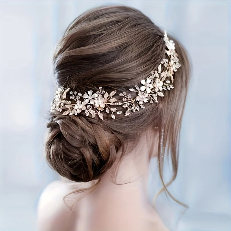 Handmade Crystal Hair Vine Headband Fashion Rhinestone Hairband Tiara Bridal Wedding Hair Accessories Jewelry  Hairband Tiara