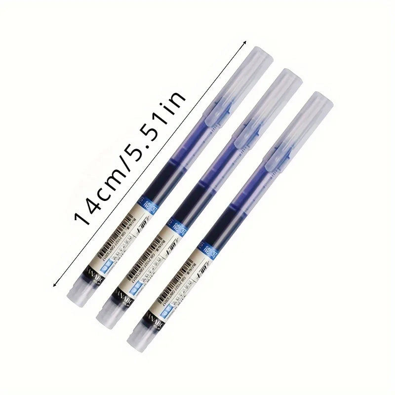 24 stylos bille à encre liquide, séchage rapide, stylo gel pour signature d'examen, pointe de 0,5 mm, encre noire et bleue, pour l'école et le bureau