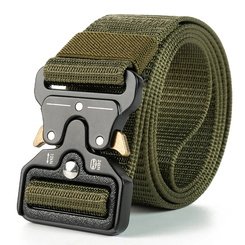 Ceinture tactique authentique à dégagement rapide, ceinture militaire d'extérieur en nylon souple véritable, accessoires de sport pour hommes et femmes, ceinture noire