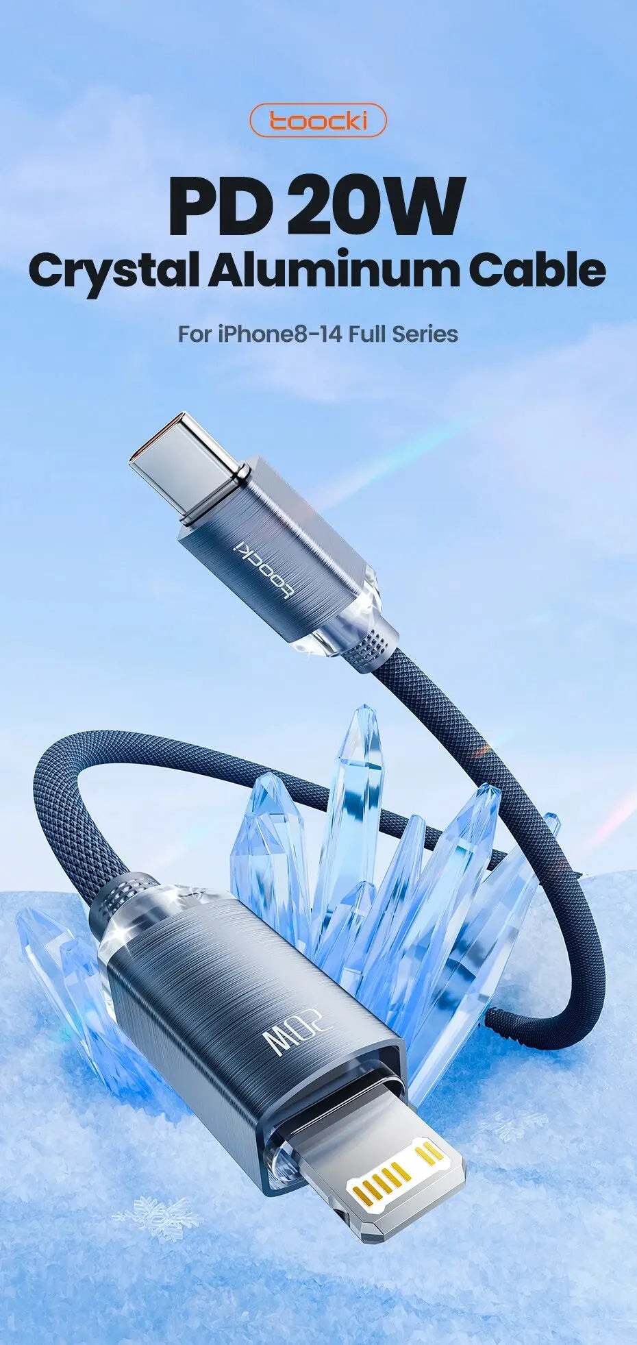 Toocki USB C to Lighting Cable for iPhone 14 13 12 11 Pro Max Mini 8 7 Plus AirPods iPad Fast Charging Type C Lightning Cable