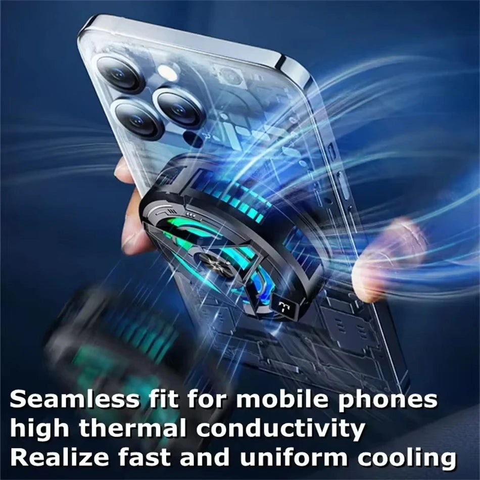 SL17 Magnetic Phones Cooler Back-Clip 2 in 1 Game Cooler Semiconductor Fast Phone Cooling Fan for IOS Android Phone - Shoppiline