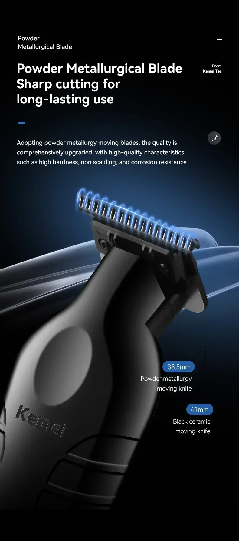 Kemei KM-2299 USB Fast Charging Clippers Barber Machine 1200MA Rechargeable Cordless Hair Trimmer Kemei Electric Hair Clipper