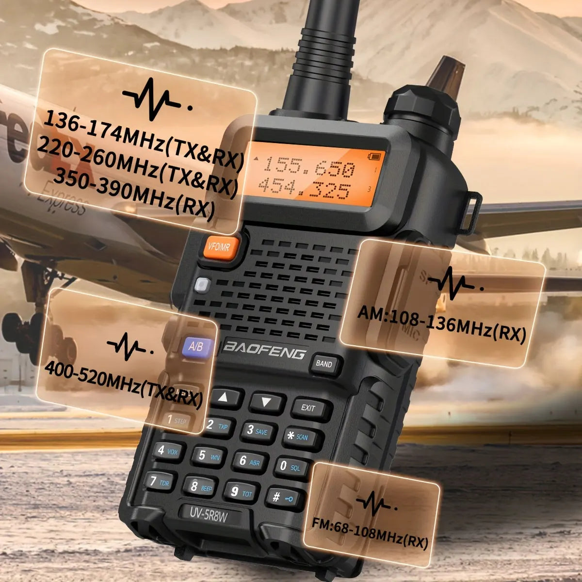 1/2PCS BaoFeng UV-5R 8W Tri-Power Walkie Talkie High Power Dual Band Long Range 128 CH Portable Handheld UV 5R Ham Two Way Radio - Shoppiline