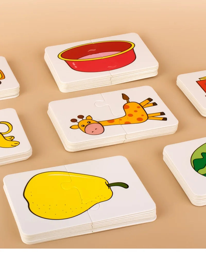 32 Piece Set Matching Card Puzzle Early Education Cartoon Card Toy Gifts For Boys and Girls