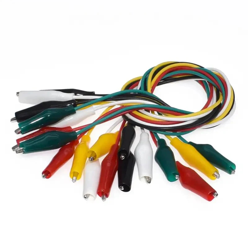 1Set / 10PCS Alligator Clips Electrical DIY Test Leads Alligator Double-ended Crocodile Clips Roach Clip Test Jumper Wire 46CM