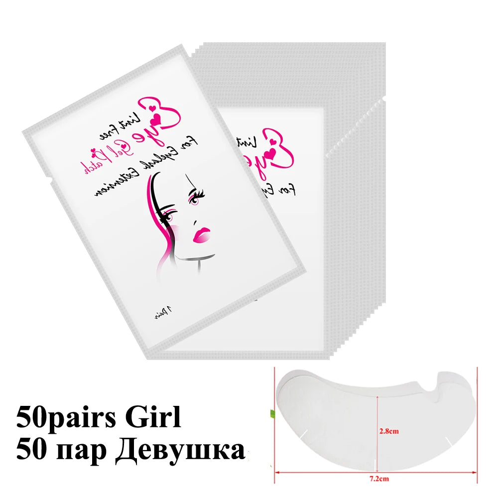 50pairs Eyelash Extension Paper Patches Lint free Under Eye Pads Grafted Eye Stickers Hydrogel Eyelashes Patch makeup tools