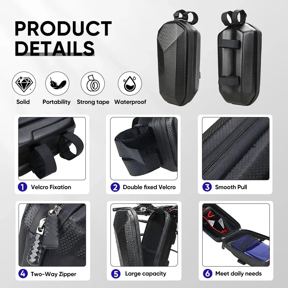 Electric Scooter Bag Storage Electric Bike Handlebar Bag Scooter Storage Bag with Large Capacity Waterproof Front Handlebar Bag - Shoppiline