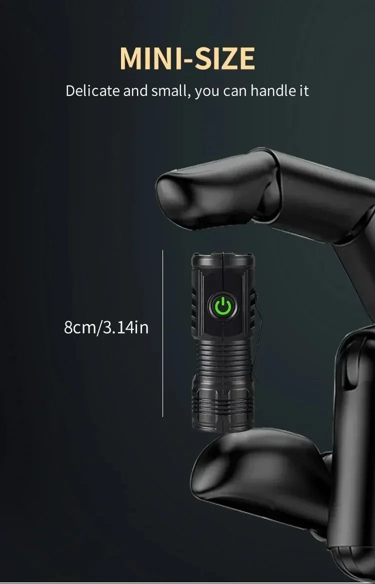 5 LED High Power Led Flashlights Rechargeable Camping Torch 5 Lighting Modes For Outdoor Camping Adventure Lamp with Side Light