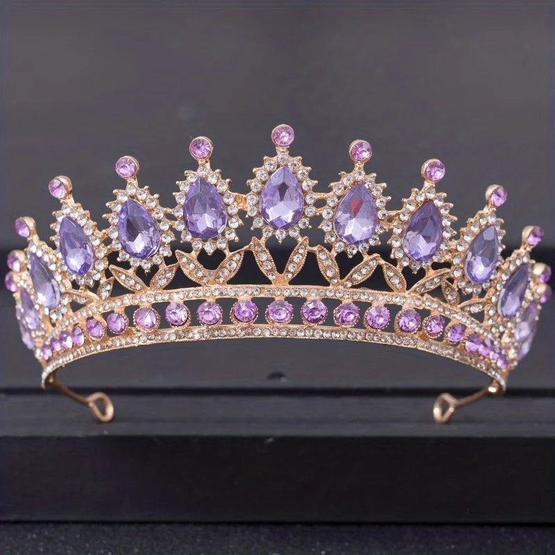 Baroque Vintage Crystal Tiaras And Crowns Rhinestone Queen Pageant Prom Diadem Crown Bridal Wedding Hair Accessories Jewelry