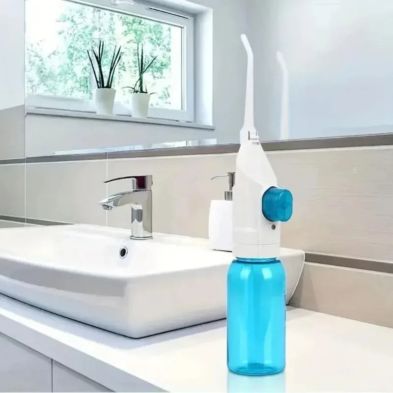1PC Zahnstocher-Stil Tragbarer manueller Wasserflosser Hochdruck-Munddusche zur Tiefenreinigung von Zahnfleisch und Zahnpflege