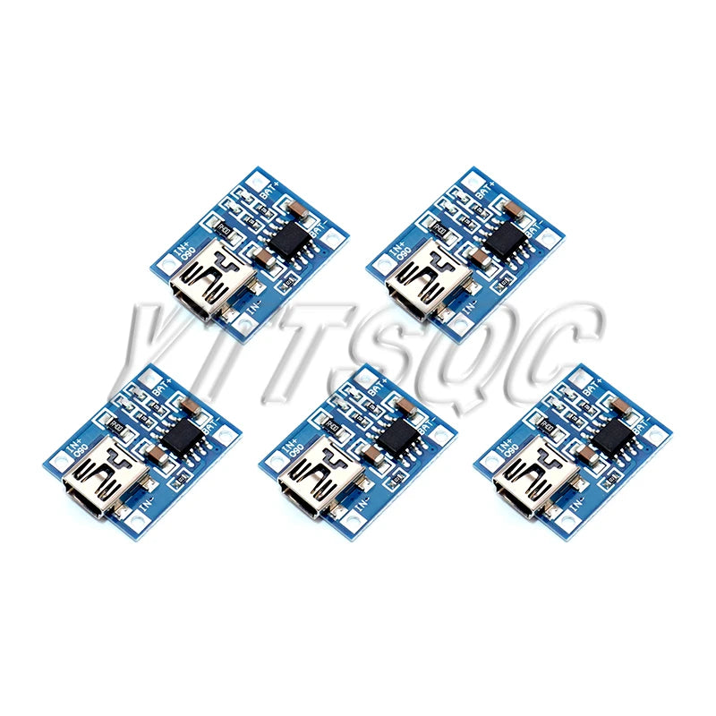 5 pcs Micro USB 5V 1A 18650 TP4056 Lithium Battery Charger Module Charging Board With Protection Dual Functions 1A Li-ion