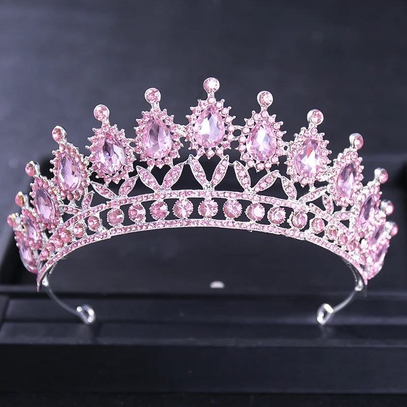 Baroque Vintage Crystal Tiaras And Crowns Rhinestone Queen Pageant Prom Diadem Crown Bridal Wedding Hair Accessories Jewelry