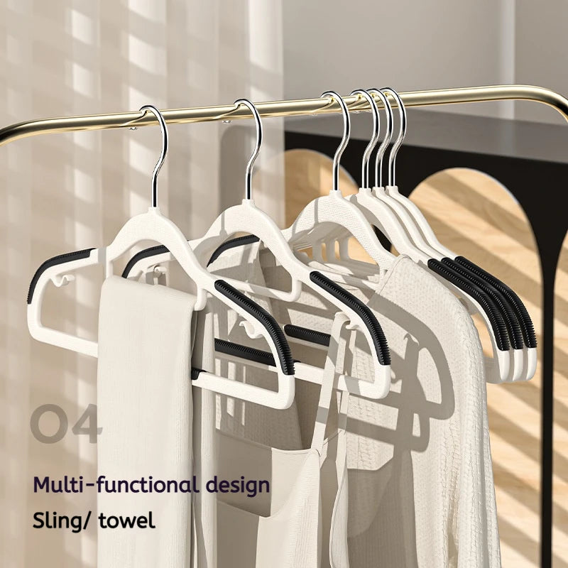 10Pcs Black/Orange/Grey Multifunctional Wet and Dry Household Hanger Suitable for Hanging Clothes Bedroom Wardrobe Anti-Slip - Shoppiline