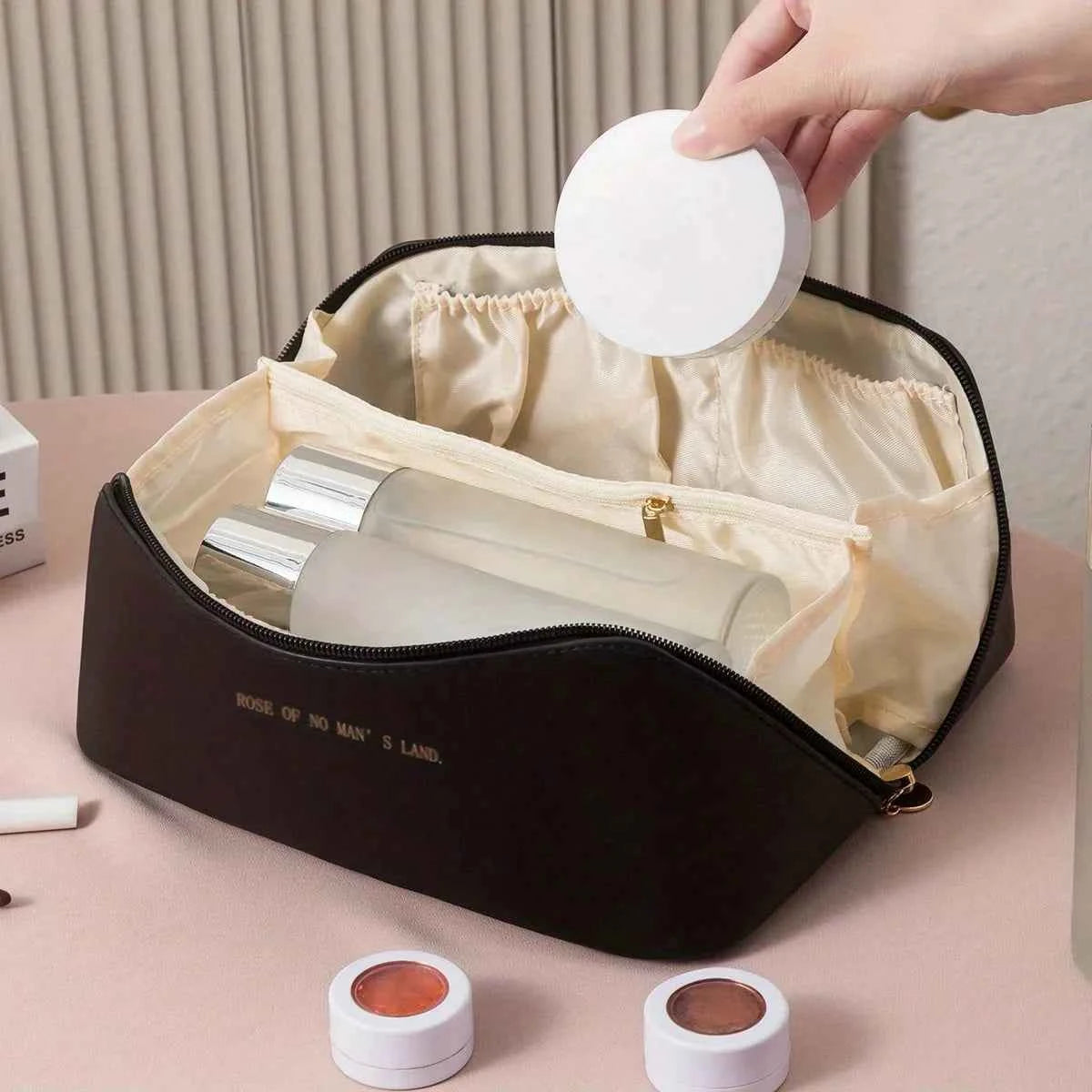 Women  Luxury Large Capacity Cosmetic  Bag Lady Box Travel Makeup Zipper Toiletries Organizer