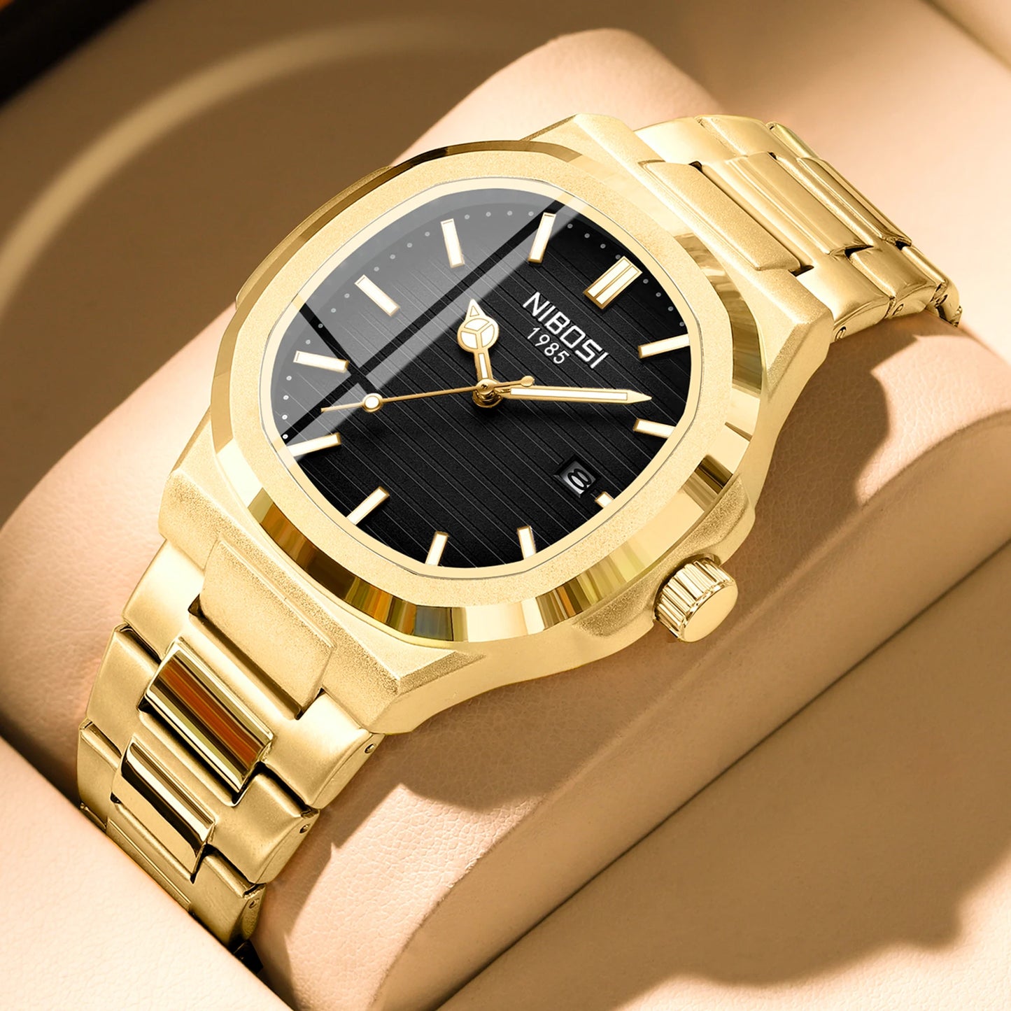 2026 NIBOSI Luxury Quartz Men Watches 30M Waterproof Auto Date Watch Man Stainless Steel Sport Chronograph Watch for Men Clock