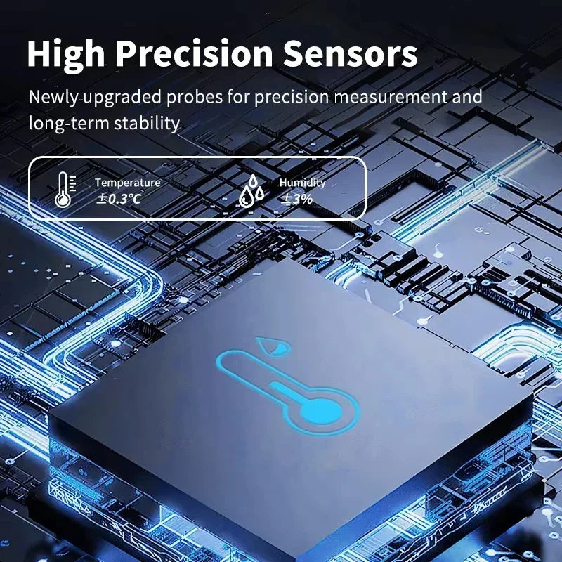 Smart Zigbee 3.0 Temperature Humidity Sensor Smart Thermometer Hygrometer Real-Time APP Remote Alarm for Tuya 2MQTT Alexa Google