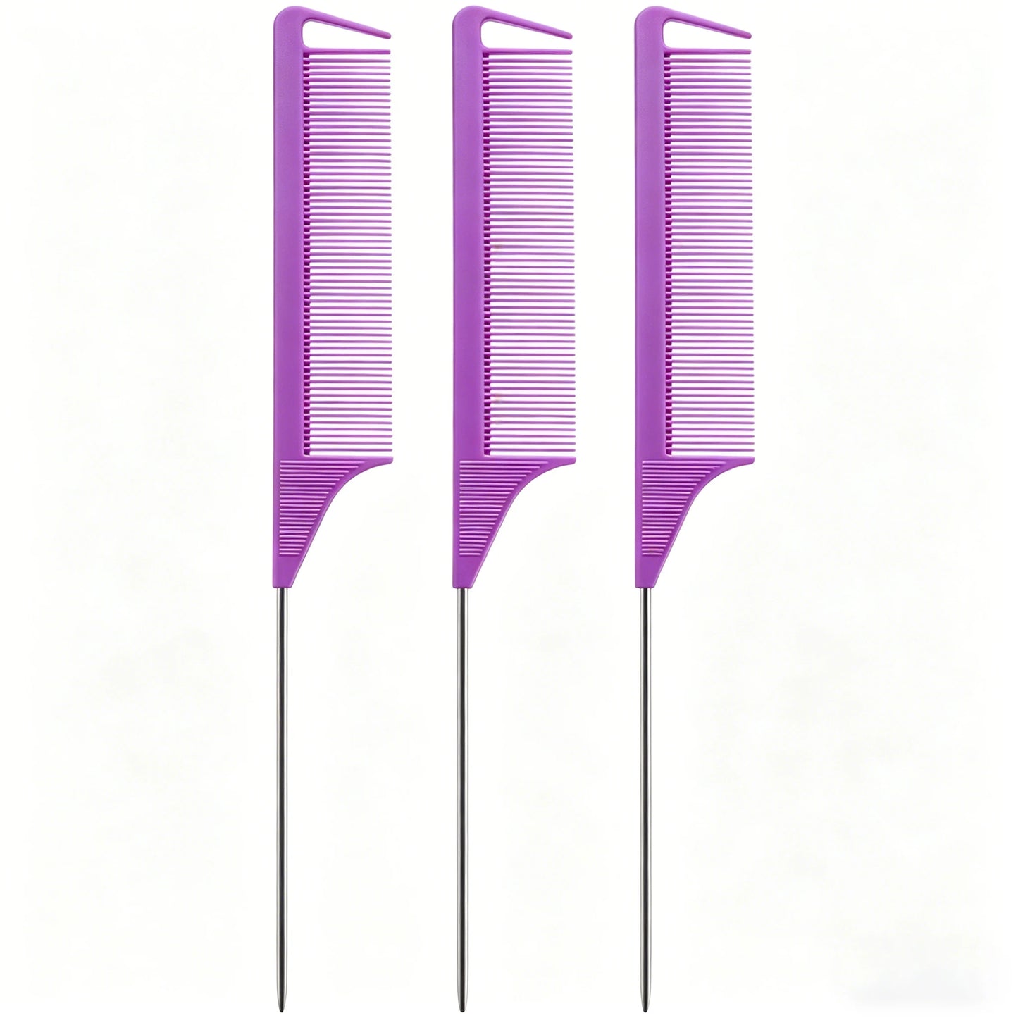 1pcs stainless steel pointed tail hair comb professional hair comb hair brush salon hair styling tool hair comb
