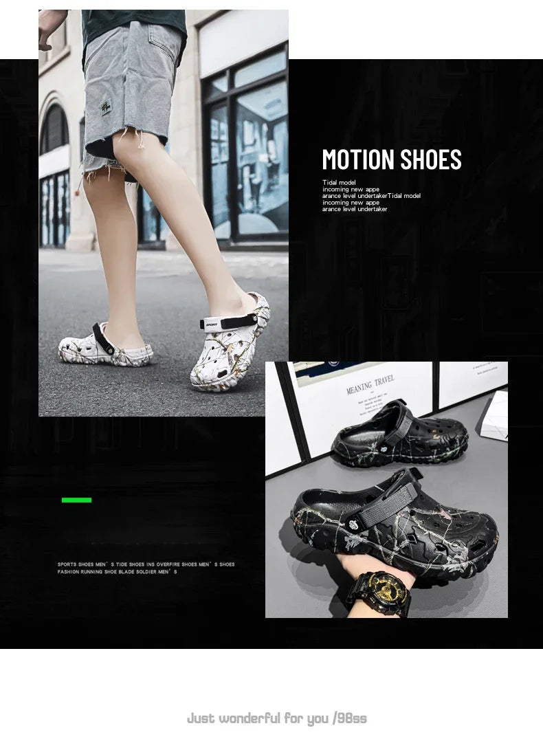 New Summer Men's Sandals New Home Garden Shoes Comfortable and Lightweight Men Slippers Non-Slip Soft Bottom Flip Flop Sandals