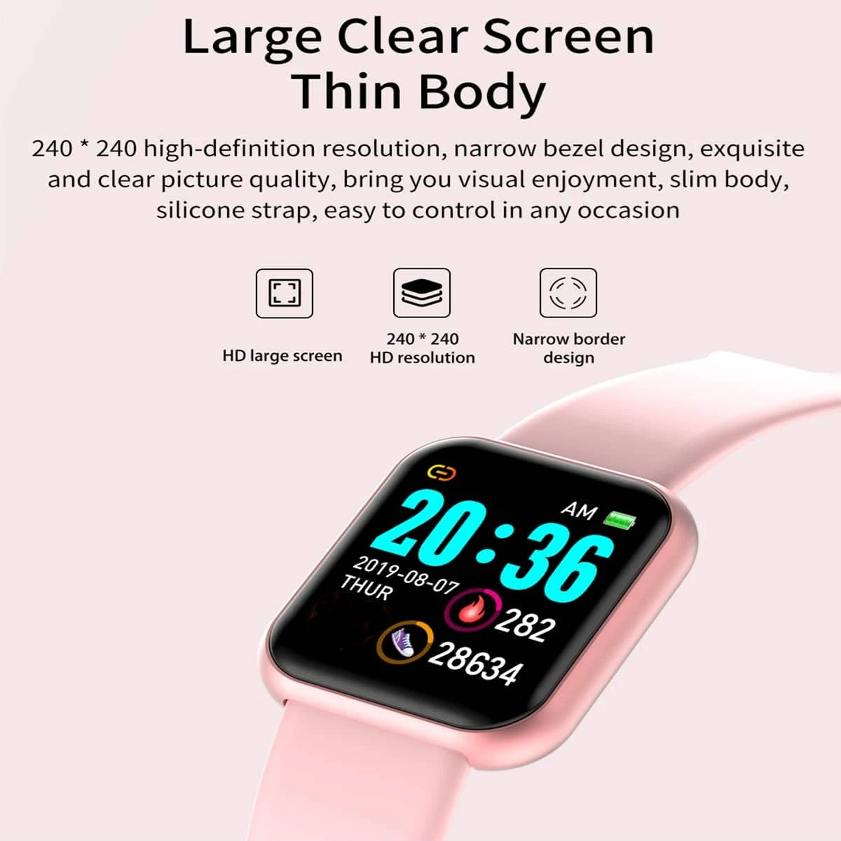 Sport-Smartwatch Für Herren Damen Uhren Fitness Herzfrequenzmesser Elektronische Smartwatch Kalorien-Musik-Player Y68 Armband Kinder