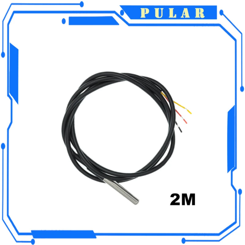 DS18B20 Temperature Sensor Module Kit Waterproof 100CM Digital Sensor Cable Stainless Steel Probe Terminal Adapter PLR Arduino