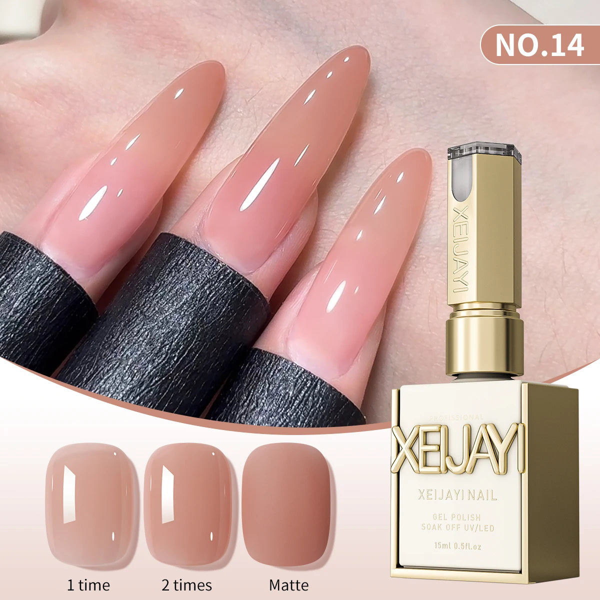 Lot de 1/6 vernis à ongles semi-permanents, 15 ml, effet gelée glacée, UV/LED – kit, sans formaldéhyde. Ovale, brillant. Idéal pour salon et DIY.