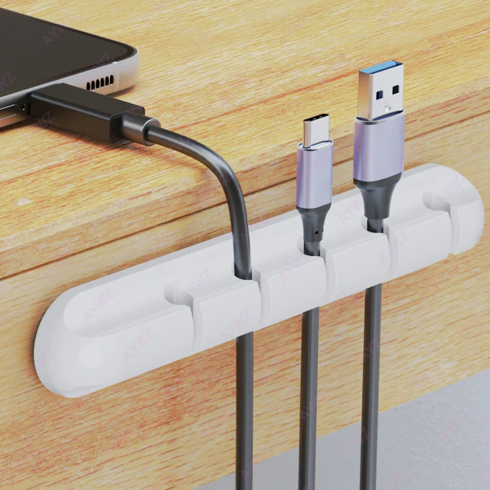 Adhesive Cable Holder Clips Cord Management Wire Organizer for Desktop USB Charging Cable Nightstand Power Cord Mouse Cable 1pc