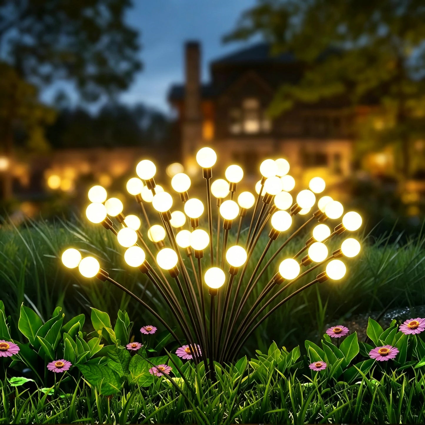 10 LED Solar Garden Lights Firefly Waterproof Solar Lights Outdoor for Yard Patio Pathway Christmas Decorations Solar Lamp