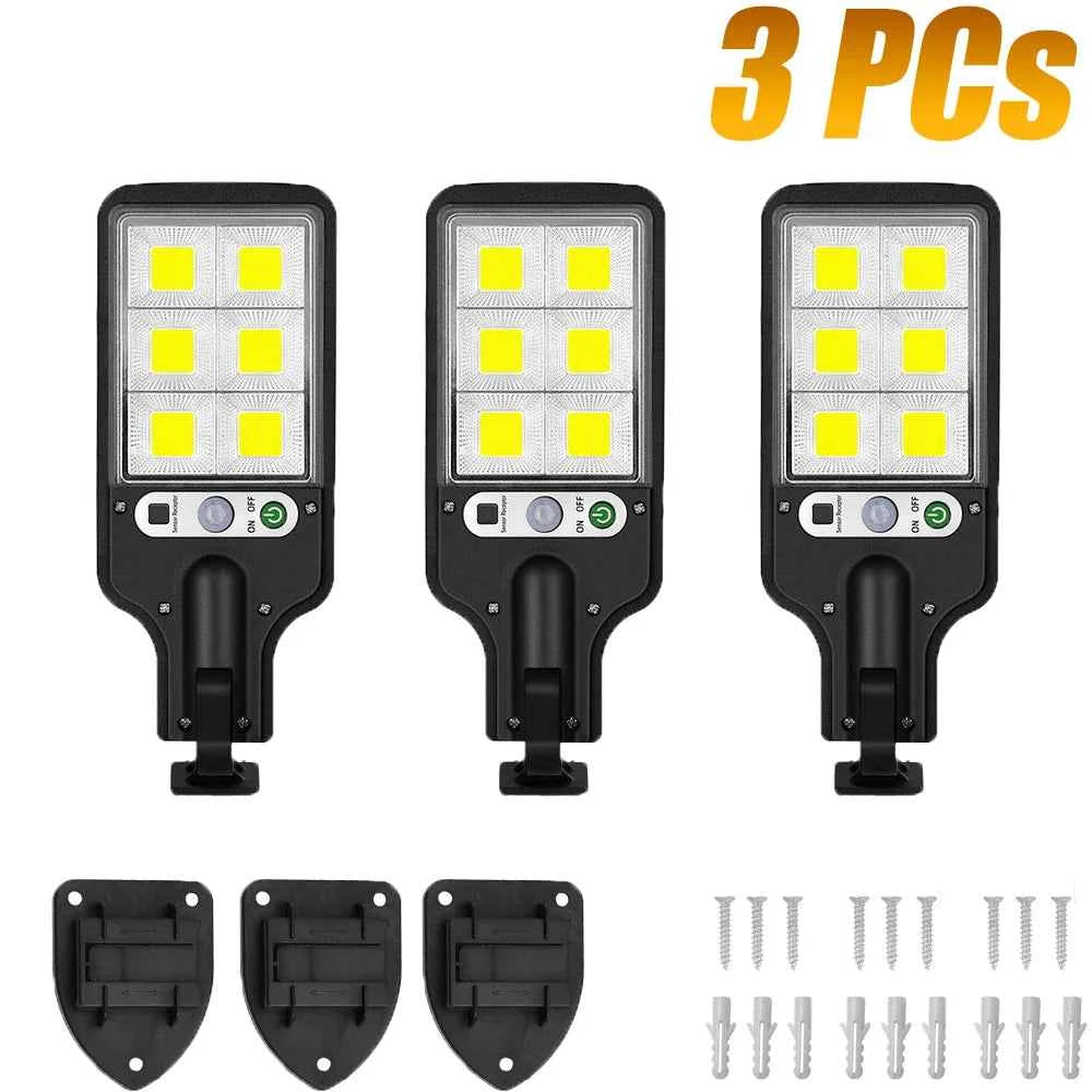 Solar Outdoor Led Courtyard Wall Lamp With 3 Mode Waterproof Motion Sensor Security Lighting Street Lights for Garden Patio Path