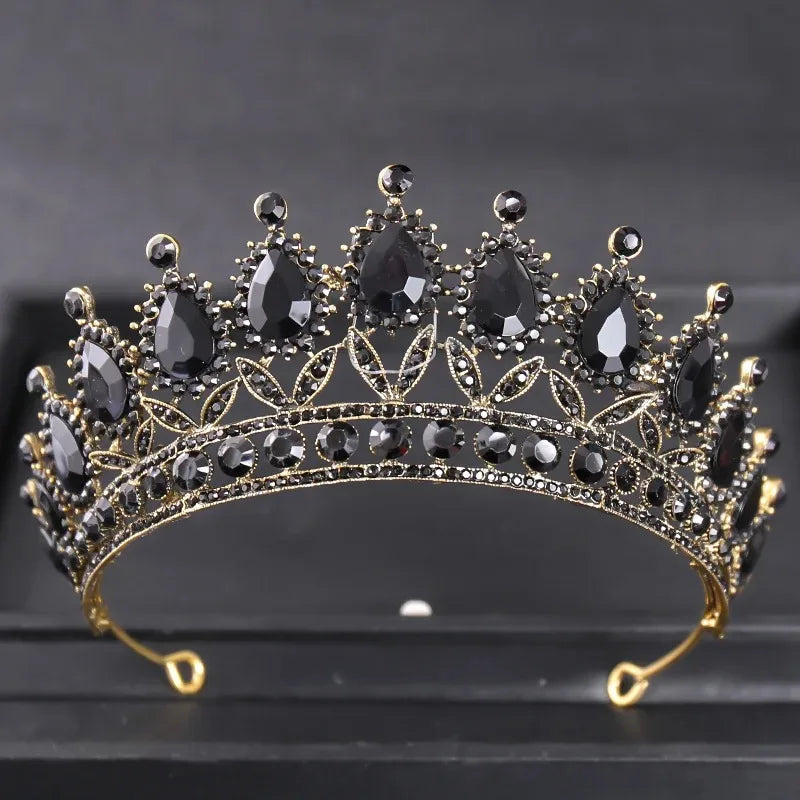 Baroque Vintage Crystal Tiaras And Crowns Rhinestone Queen Pageant Prom Diadem Crown Bridal Wedding Hair Accessories Jewelry