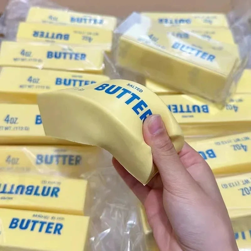 Decompression Toy Butter Stick Squishy Fidget Toys Elastic Cheese Stick Fun Squeeze Anxiety Relief Game Birthday Gift