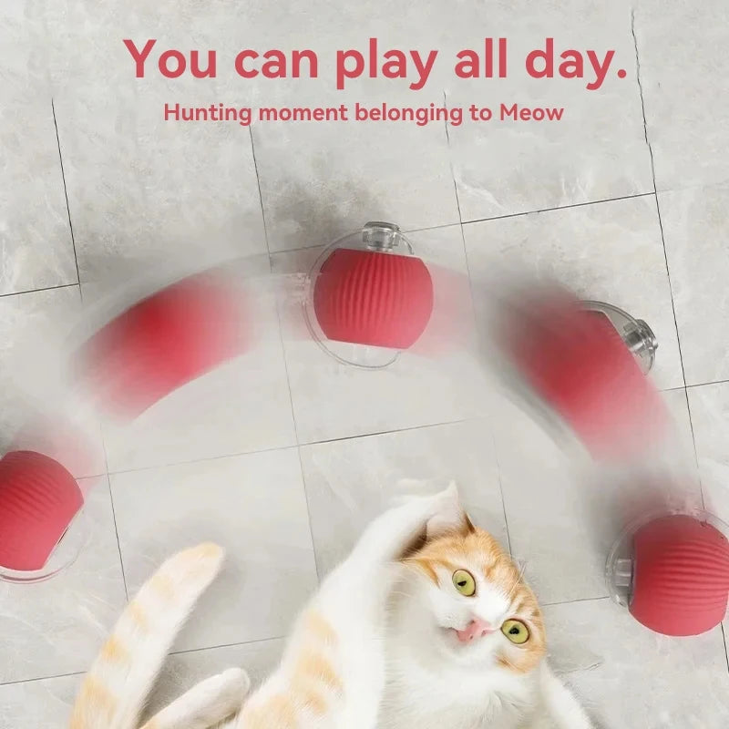 Rechargeable Automatic Rolling Ball Cat Toy – Fake Tail, Imitate Mouse, Electric Interactive for Cats & Dogs