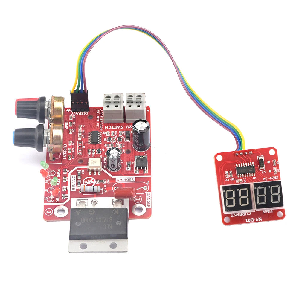 AC9-12V DIY NY-D01 Control Board 40A/100A Spot Welding Machine Control Board Welder Panel Adjust Time Current Digital Display - Shoppiline