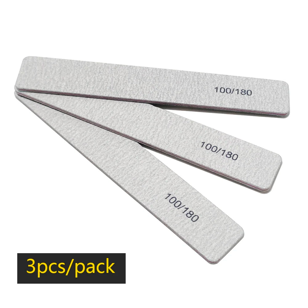 Nagelfeile Buffer 100/180 Körnung Halbmond Nagelfeilen Doppelseitiges Schmirgelpapier Nagel schleifen Gel Nagellack Maniküre-Werkzeug
