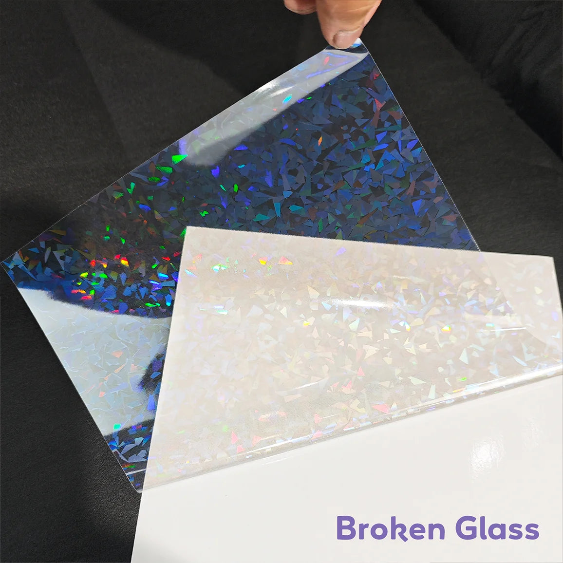 40 Blatt A4 Klare Holografische Kaltlaminierfolie 21 x 29,7 cm Selbstklebende Folie 4 Stile Gemischt: Diamant, Regenbogen, Sterne, Punkte