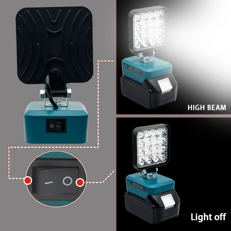Power Tool Parts For Makita For DeWalt For Bosch For Milwaukee For Ryobi lithium Battery Flashlight Working Light Camping Lamp - Shoppiline