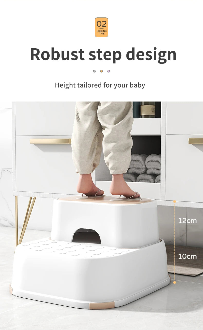 WORTHBUY Kid Step Stool Bathroom Non Slip Safety Training Stool Washing Step Stools For Children Living Room Bathroom Furniture