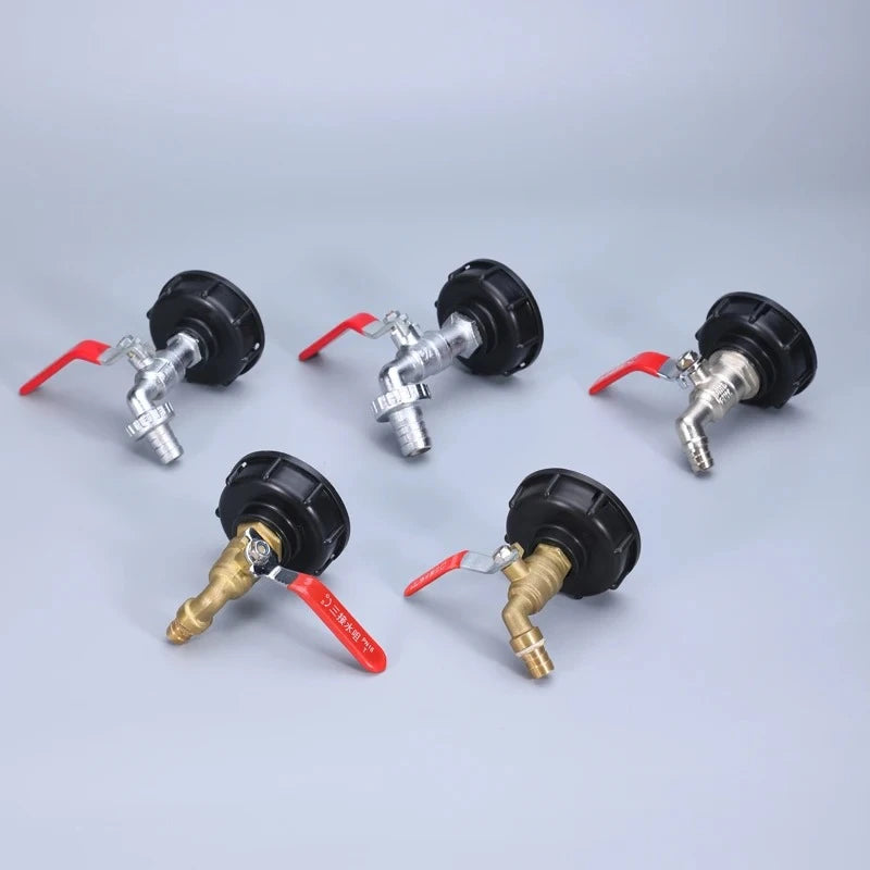 S60x6 Coarse Thread IBC Tank Tap Connecter x 1/2'' 3/4'' Water Coupling Adapter 1000L Garden Home Replacement Valve Fitting