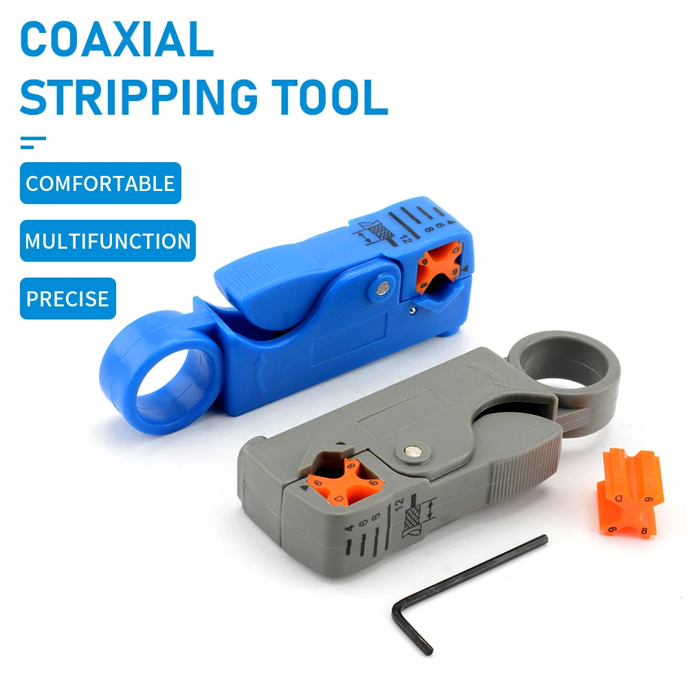 1PCS Ethernet Cable Stripper RJ45 Cat5 Cat6 Network Hand Tool Pliers Line UTP FTP Coax Coaxial Cutter Wire Stripping Tool