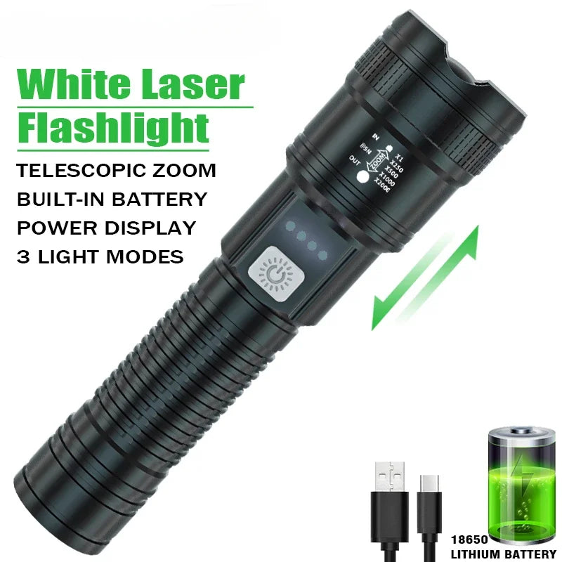Powerful P70 Led Flashlights 5000LM Ultra Bright Tactical Light Emergency Spotlights Telescopic Zoom Light Builtin 18650 Battery